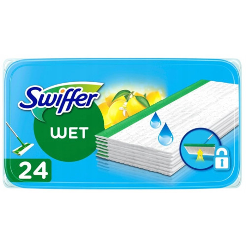 Змінні вологі серветки для швабри Swiffer wet, 24 шт з ароматом цитрус